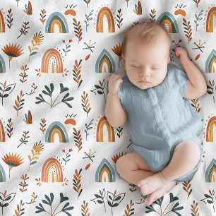 Elegant boho pastel colors rainbows neutral baby blanket