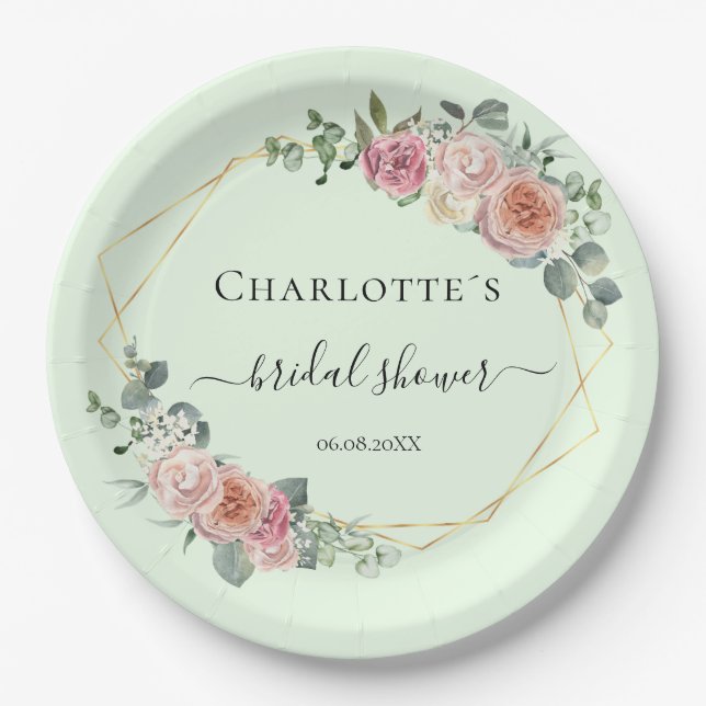 Elegant Boho Pastel  Paper Plates (Front)