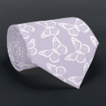 Elegant Boho Pattern Groomsmen Butterfly Lavender Neck Tie<br><div class="desc">Light butterfly pattern.
Main colors of this design : lavender and white. Text to personalize on the back.
Find other beautiful neck ties templates in my FLORAL TIES Collection on Zazzle!</div>