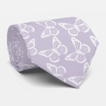  Elegant Boho Pattern Groomsmen Butterfly Lavender Neck Tie