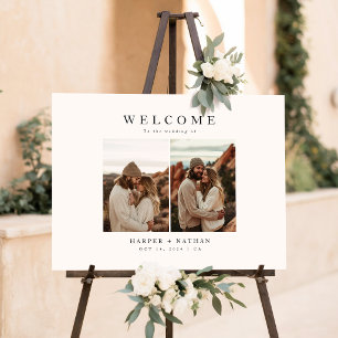 Elegant Boho Photo Wedding Welcome Foam Board