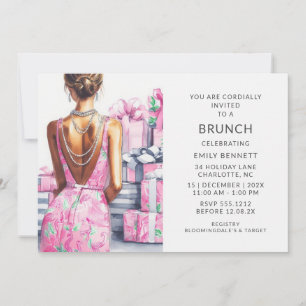 Elegant Boho Pink Brunch Invitation