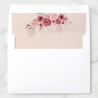 Elegant Boho Pink Floral Envelope Liner