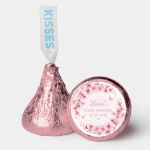 Elegant Boho Pink Watercolor Floral Bridal Shower Hershey®'s Kisses®