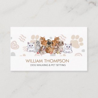 Elegant Boho Puppy Dogs Dog Walker Pet Sitter 