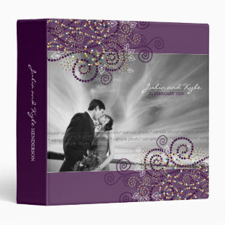 Elegant Boho Purple Spiral Ethnic Wedding Binder