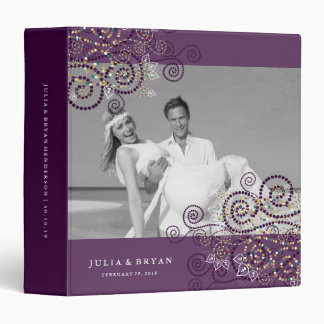 Elegant Boho Purple Spiral Ethnic Wedding Binder