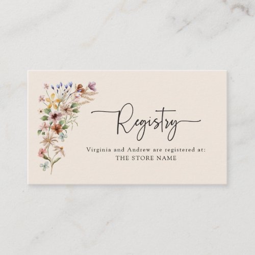 Elegant Boho Registry Cards