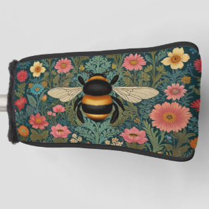 Elegant boho retro bumblebee spring florals golf head cover