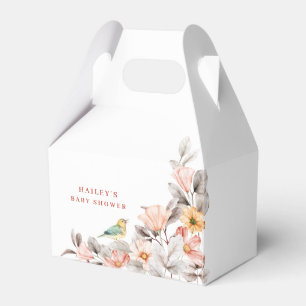 Elegant Boho Rustic Wildflower Baby Shower Favor Boxes