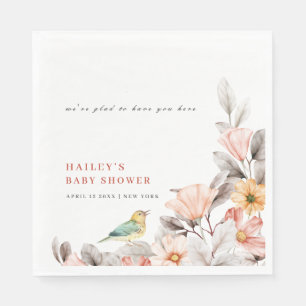Elegant Boho Rustic Wildflower Baby Shower  Napkins