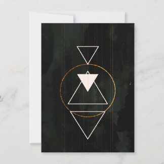 Elegant Boho Sacred Geometry Gold Circle Triangles Invitation