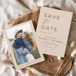 Elegant Boho Save the Date Photo Minimalist<br><div class="desc">Wedding Boho Terracotta Save the Date Cards that have a photo on the front. The Save the Date cards contain a modern hand lettered cursive script typography that are elegant,  simple and modern to use after you minimalist simple wedding day celebration.</div>
