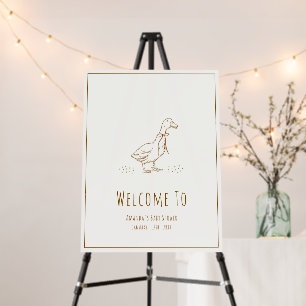 Elegant Boho Silly Goose Baby Shower Welcome Sign