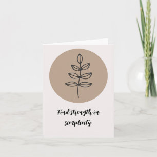 Elegant Boho Style Floral Line Drawing Quote Card