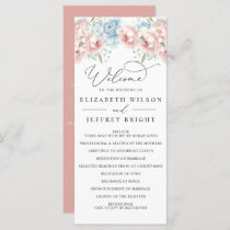 Elegant Boho Summer Spring Blush Floral Wedding Program