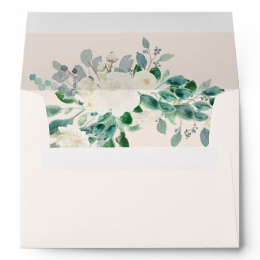 Elegant Boho Summer Spring Ivory Floral Wedding Envelope