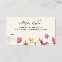 Elegant Boho Summer Wildflowers Diaper Raffle   Enclosure Card