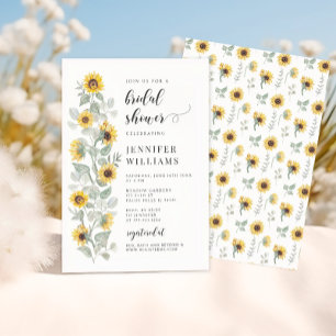 Elegant boho Sunflower Bridal Shower  Invitation