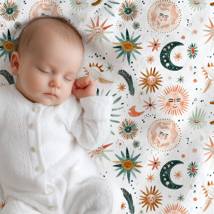 Elegant boho terracotta dusty green pastel colors baby blanket