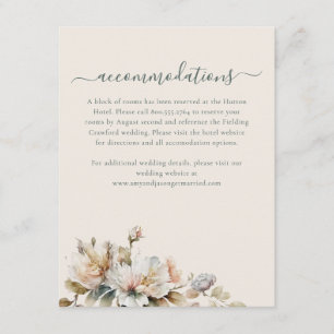 Elegant Boho Vintage Floral Wildflower Wedding Enclosure Card