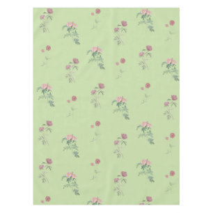 Elegant Boho Vintage Green Floral Pattern Spring Tablecloth