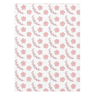 Elegant Boho Vintage Pink Floral Pattern Spring Tablecloth