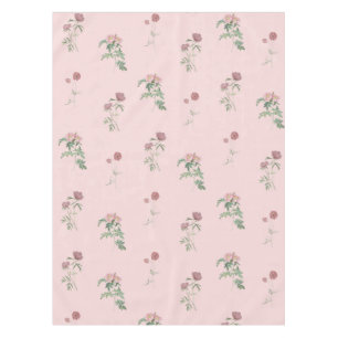 Elegant Boho Vintage Pink Floral Pattern Spring Tablecloth