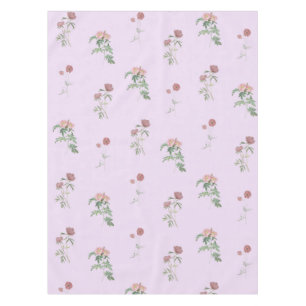 Elegant Boho Vintage Purple Floral Pattern Spring Tablecloth