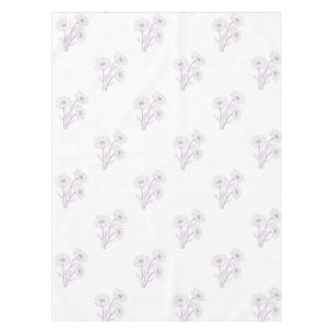 Elegant Boho Vintage Purple Floral Pattern Spring Tablecloth