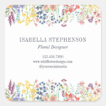 Elegant Boho Watercolor Colorful Wildflower 