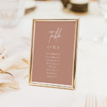Elegant Boho Wedding Blush Pink Seating Chart Table Number<br><div class="desc">Help your guests find their way with these table number cards. Use these miniature table cards instead of your general seating chart by attaching them on a wooden board, mirror, or other surface to match your wedding style. Design features an handwritten font and modern minimalist design. To change table number...</div>