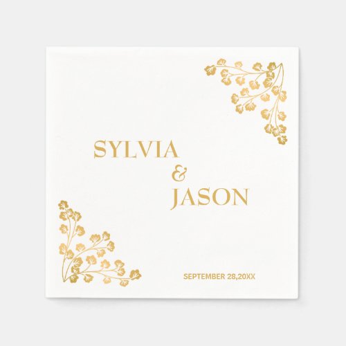 Elegant Boho Wedding Cocktail Paper Napkins