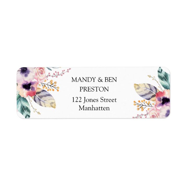 Elegant Boho Wedding Collection address adhesive Label (Front)