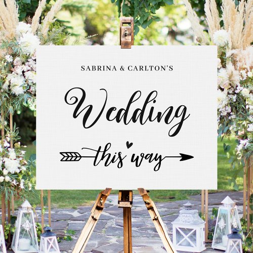 Elegant Boho Wedding Direction Sign Canvas