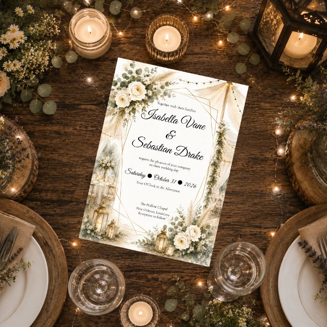 Elegant Boho Wedding Invitation (Creator Uploaded)
