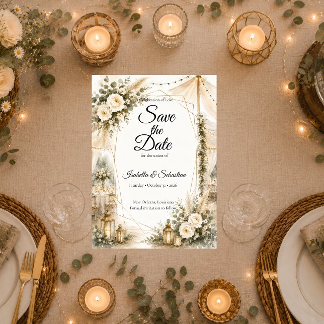 Elegant Boho Wedding Save The Date (Creator Uploaded)