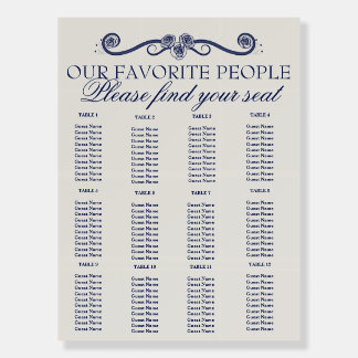 Elegant Boho Wedding Seating Chart Foam Board | 