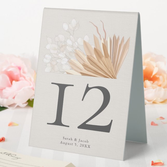 Elegant Boho Wedding Table Number Table Tent (In SItu (Wedding))