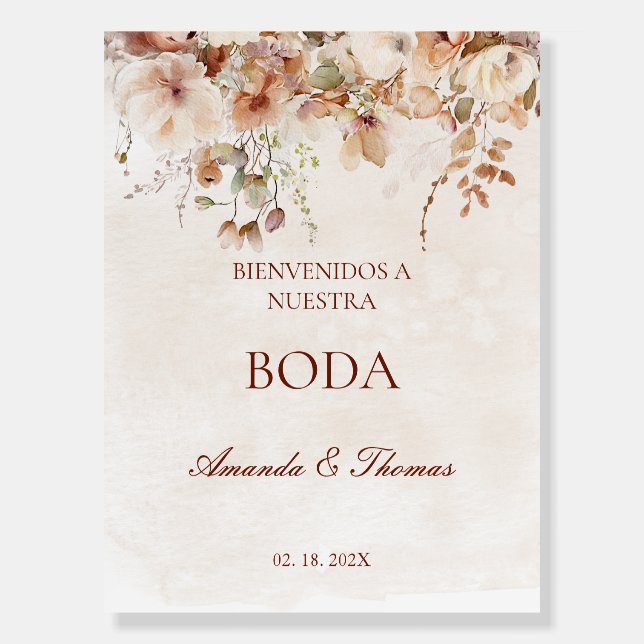 Elegant Boho Wedding Welcome Sign (Front)