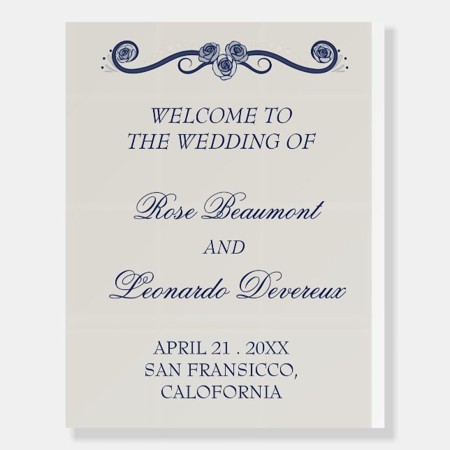 Elegant Boho Wedding Welcome Sign | Old Money  (Front)