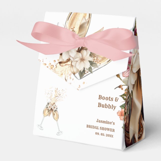 Elegant Boho Western Cowboy  Bridal Shower Favor Boxes (Front Side)