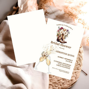Elegant Boho Western Cowboy Bridal Shower Invitation