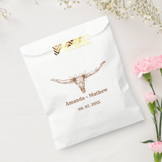 Elegant Boho Western Cowboy Wedding  Favor Bag (Sealed)