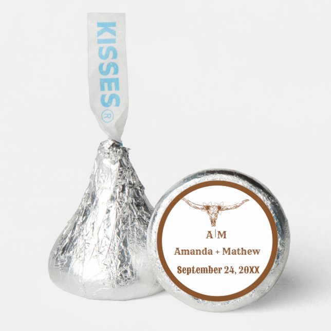 Elegant Boho Western Cowboy Wedding Hershey®'s Kisses® (Front)