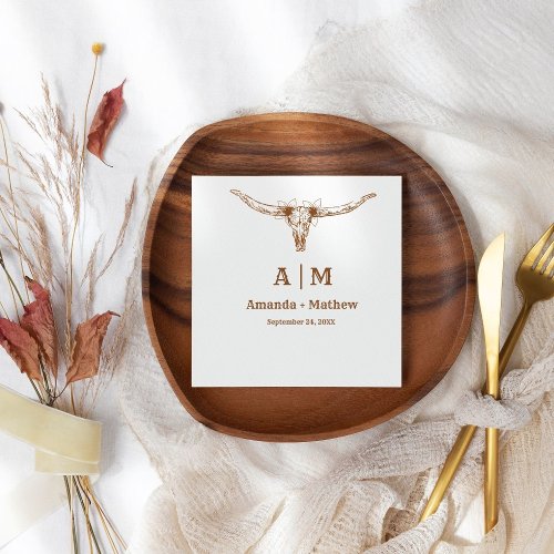 Elegant Boho Western Cowboy Wedding Napkins