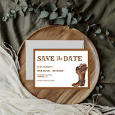 Elegant Rustic Western Wedding Save The Date Invitation
