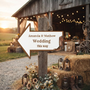 Elegant Boho Western Cowboy Wedding Sign