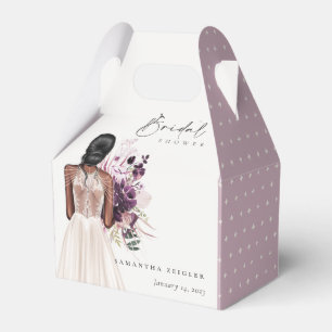 Elegant Boho White Wedding Gown Bridal Shower Favor Boxes