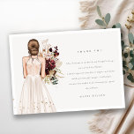 Elegant Boho White Wedding Gown Bridal Shower Thank You Card<br><div class="desc">If you need any further customization please feel free to message me on yellowfebstudio@gmail.com.</div>